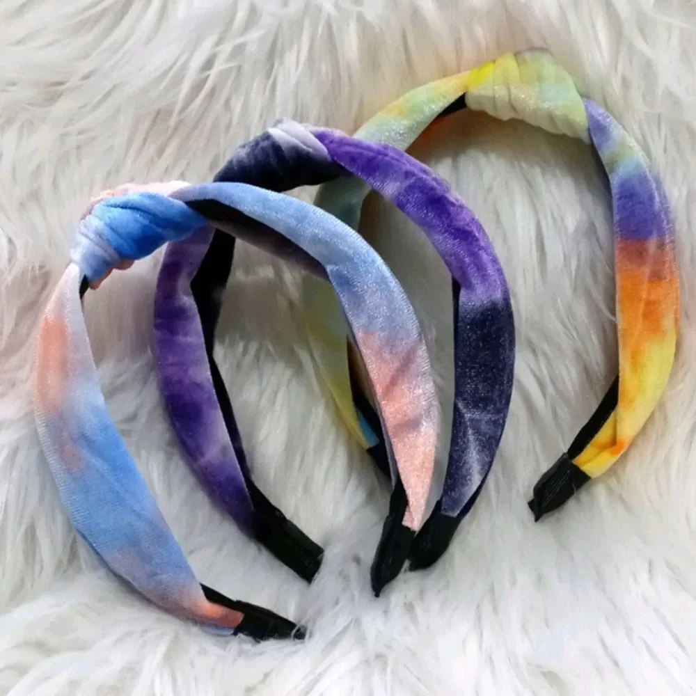 3 tie dye knotted top headband